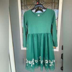 Girls Christmas Dress With Sparkle Bows XL 14/16
